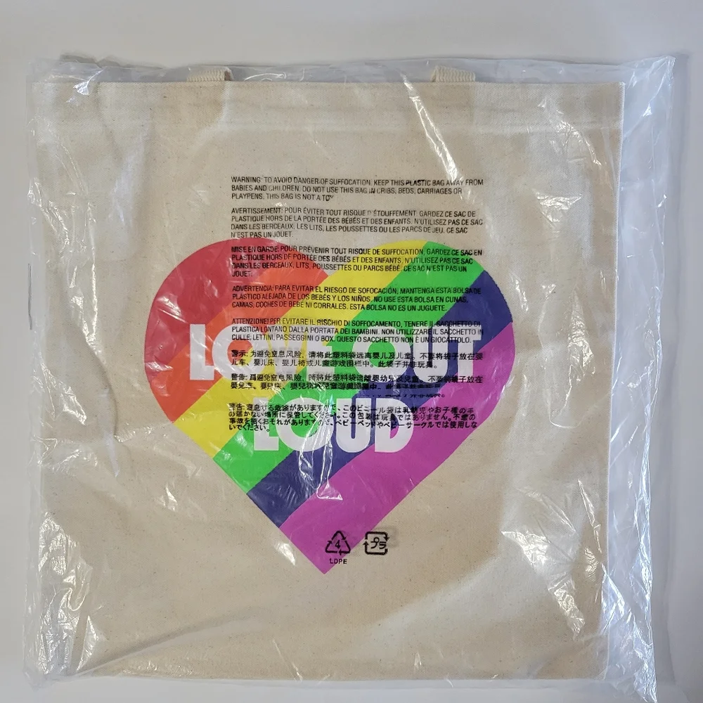 Old Navy Love Out Loud Pride Canvas Tote NWT